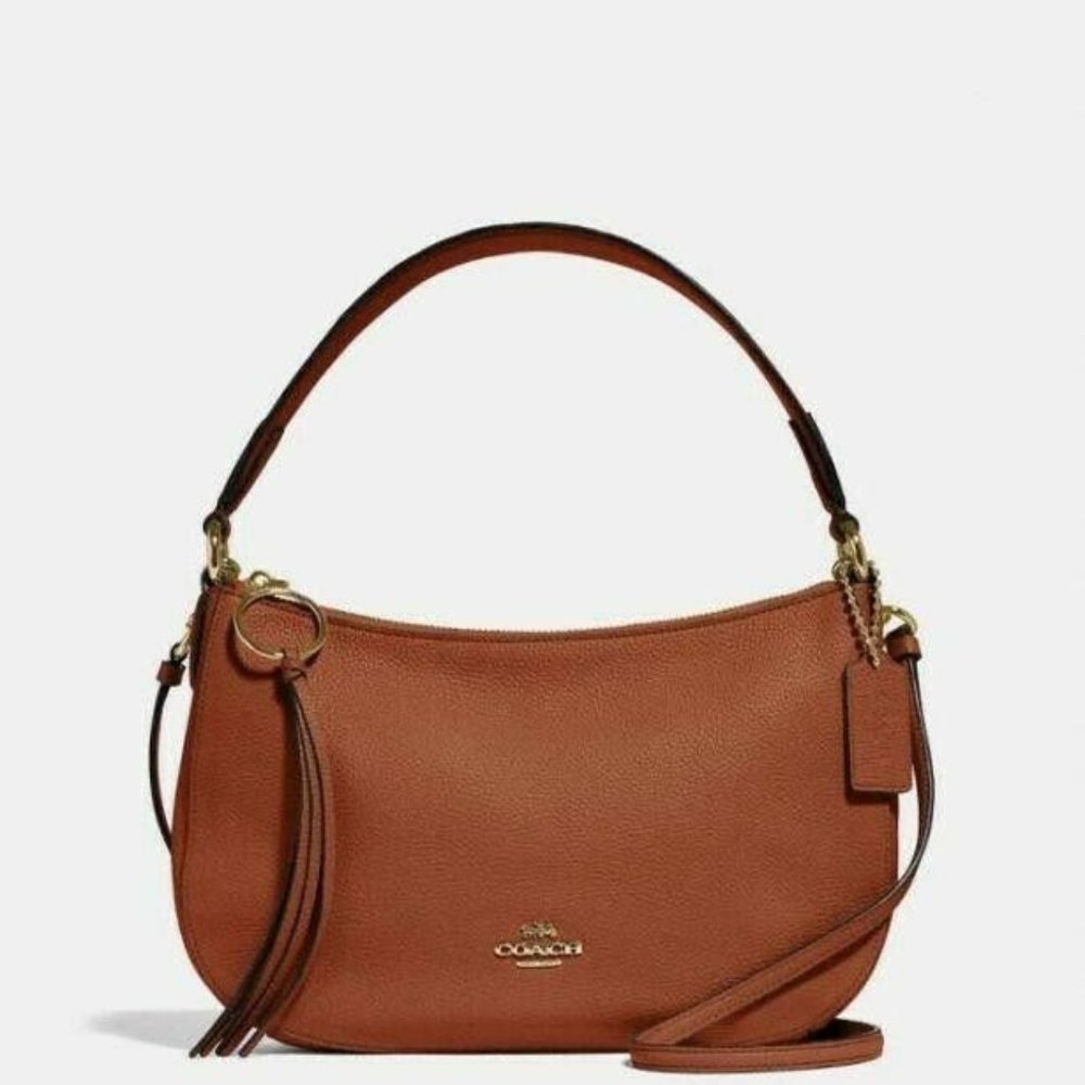 COACH Polished Pebble Leather Sutton Crossbody Bro